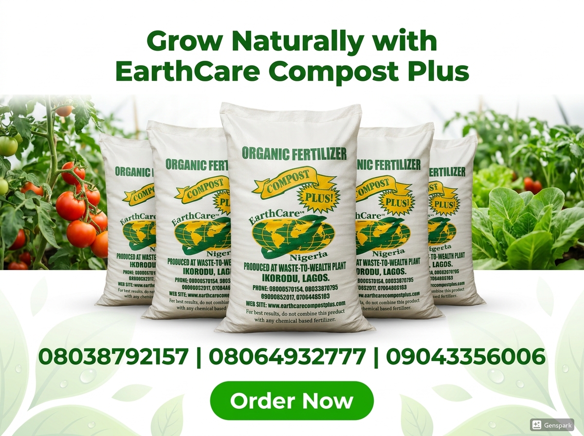 Earthcare CompostPlus Organic Fertilizer bags with tomato plants