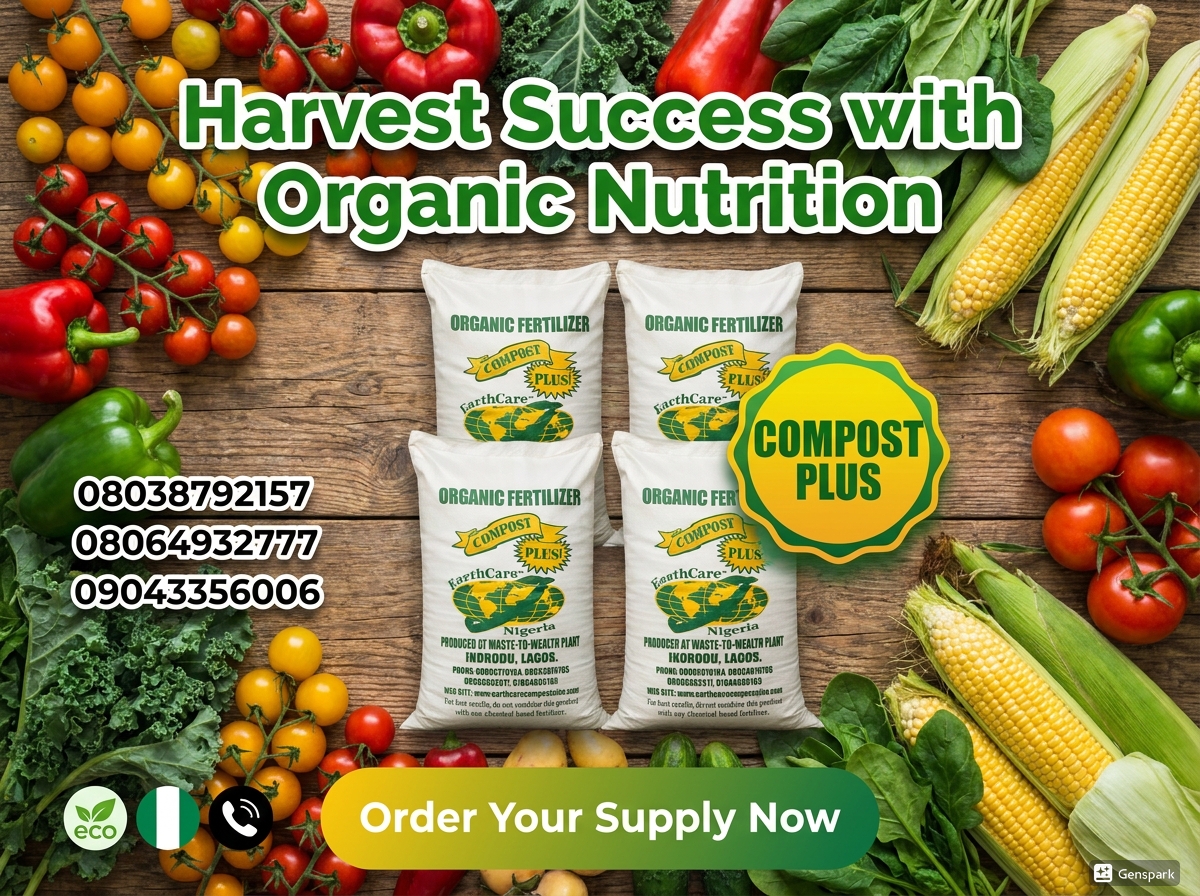 Earthcare CompostPlus with fresh organic produce